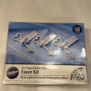 Box Key Shaped Bottle Opener Favor Kit - 18 ct. color Silver
